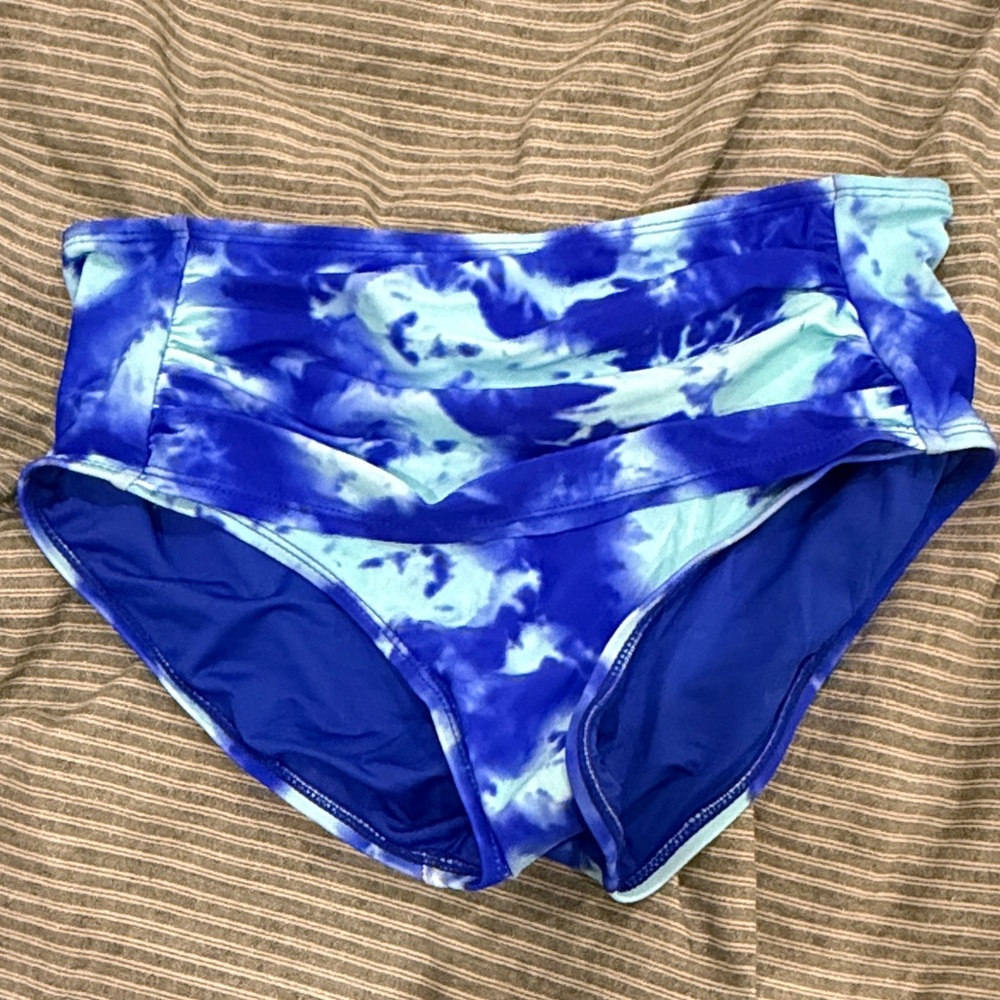 Blue Tie-Dye Women's Swim Bottom